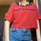 Brandy Melville Tops | Brandy Melville Tommy Hilfiger Collared Crop | Color: Red | Size: S