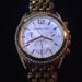 Michael Kors Accessories | Michael Kors Pressley Chronograph Ladies Watch | Color: Gold/White | Size: Fits Size 7" Wrist.