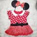 Disney One Pieces | Disney Minnie Mouse Dress Onesie W/ Headband | Color: Red/White | Size: 12-18mb