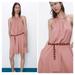 Zara Dresses | Dress With Chain Belt | Color: Pink | Size: Xl