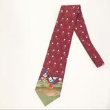 Disney Accessories | 90's Vintage Disney Unlimited Maroon Golf Neck Tie Mickey Mouse, Goofy, Donald | Color: Green/Red | Size: Os