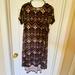 Lularoe Dresses | Bnwt Lularoe Geometric Patterned Carly Dress | Color: Brown/Tan | Size: Xs