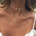 Urban Outfitters Jewelry | Gold Crescent Moon Star Choker Necklace | Color: Gold/Red | Size: Os