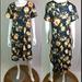 Lularoe Dresses | Lularoe Floral Carly Jersey High Low Shirt Dress | Color: Black/Yellow | Size: L