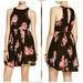 Free People Dresses | Free People Flutterby Floral Pleated Dress | Color: Black/Pink | Size: 12