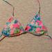 Victoria's Secret Swim | Floral Triangle Bikini Top | Color: Blue/Pink | Size: M