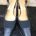 Gucci Shoes | Gucci Black Leather Slingback Miles Heels | Color: Black/Brown | Size: 8