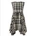 Free People Dresses | Free People Plaid Land Lines Dress/Tunic Xs | Color: Black/Cream/Red/White | Size: Xs