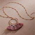 Torrid Jewelry | Gold - Tone And Rose Pink Fringe Pendant Necklace | Color: Gold | Size: Os