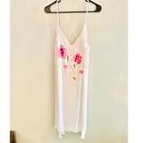 Free People Dresses | Free People Slip Dress W/ Side Slits | Color: Pink/White | Size: M