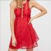 Free People Dresses | Free People Wherever You Go Red Eyelet Mini Dress | Color: Red | Size: 6