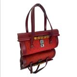 Gucci Bags | Gucci Red Bamboo Cloth Handbag | Color: Red | Size: 12.25” Width X 7” Height X 5.25” Depth