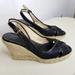 Coach Shoes | Coach Kara Black Espadrille Wedge Sandals Size 8 | Color: Black/Tan | Size: 8