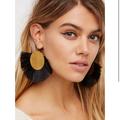 Free People Jewelry | Free People Boulder Falls Tassel Hoop Earring | Color: Gold/Yellow | Size: Os