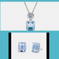 Coach Jewelry | Coach Emerald Cut Crystal Set | Color: Blue/Silver | Size: Os