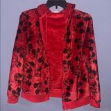 Disney Jackets & Coats | Disney Velvet Mickey Mouse Jacket | Color: Red | Size: M(7-9)