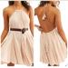 Free People Dresses | Free People Catching Rays Halter Mini Dress | Color: Cream | Size: M