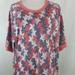 Lularoe Tops | 3 For $20 Lularoe Sz 2xl Red White Blue Top Banded Waist | Color: Blue/Red | Size: 2x