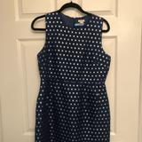 J. Crew Dresses | J Ccrew Navy Blue And Silver Polka Dot Dress | Color: Blue/Silver | Size: 8