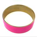 J. Crew Jewelry | J Crew Enamel Pink & Gold Wide Bangle Bracelet | Color: Gold/Pink | Size: Os