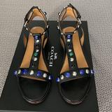 Coach Shoes | Coach Sadie T-Strap Sandal With Studded Straps | Color: Black | Size: 5.5