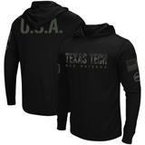 Men's Colosseum Black Texas Tech Red Raiders OHT Military Appreciation Hoodie Long Sleeve T-Shirt