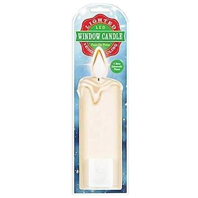 Gerson 44745 - WHITE WINDOW CLING LED CANDLE Christmas Window Decor