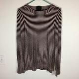 J. Crew Sweaters | Jcrew Merino Striped Thin Sweater | Color: Black/Pink | Size: M