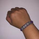 American Eagle Outfitters Jewelry | Jewelry: Purple Braided Bracelet With Rhinestones | Color: Purple/Silver | Size: Os