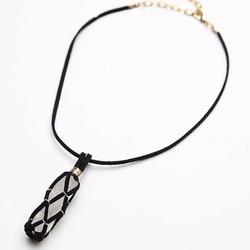 Free People Jewelry | Free People Macrame Stone Pendant Choker Necklace | Color: Black | Size: Os