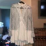 Free People Dresses | Free People Tunic Dress | Color: Gray/White | Size: L