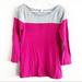 J. Crew Tops | J. Crew Boatneck Color Block 3/4 Sleeve Top | Color: Gray/Pink | Size: Xs