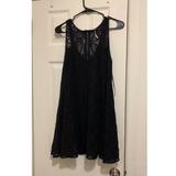 Free People Dresses | Free People Black Lace Skater Dress | Color: Black | Size: M