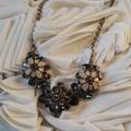 J. Crew Jewelry | J Crew Floral Statement Necklace | Color: Gray/Silver | Size: Os