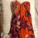 Jessica Simpson Dresses | Long Flowered Strapless Dress | Color: Orange | Size: 2