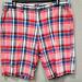 J. Crew Shorts | J Crew Rivington Red White Plaid Shorts Size 36w | Color: Red/White | Size: 36