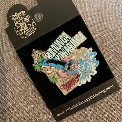 Disney Other | Disney Official Typhoon Lagoon Stitch Slider Pin | Color: Blue/Silver | Size: Os