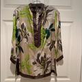 Zara Tops | Euc, Zara Silk Tunic, Great Colors, Worn Once | Color: Brown/Cream | Size: L