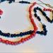 J. Crew Jewelry | J Crew Coral And Navy Beaded Layering Necklaces | Color: Blue/Pink | Size: Os