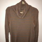 Free People Sweaters | Free People Brown With Yellow Stripes Turtle Neck | Color: Brown/Yellow | Size: S