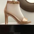 Nine West Shoes | Leather Open Sandal High Heel | Color: Gold/Tan | Size: 7