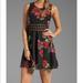 Free People Dresses | Free People Daisy Waist Floral Print Dress | Color: Black/Red | Size: 2