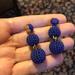 J. Crew Jewelry | J. Crew Blue Beaded Statement Earrings | Color: Blue/Gold | Size: Os