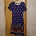 Lularoe Dresses | Lularoe Amelia Dipped Medallion Print | Color: Blue/Red | Size: S