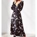 Free People Dresses | Free People So Sweetly Wrap Midi Black Floral M | Color: Black | Size: M