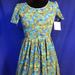 Lularoe Dresses | Lularoe Amelia Dress New | Color: Blue/Green | Size: Xxs