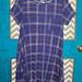Lularoe Dresses | Lularoe Plaid Small Carly Dress, High Low | Color: Blue/Cream | Size: S