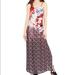 Free People Dresses | Free People Multi Color Maxi Dress With Open Back | Color: Blue/Red | Size: S