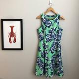 J. Crew Dresses | Floral-Print J. Crew Cocktail Dress | Color: Blue/Green | Size: 2
