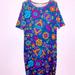 Lularoe Dresses | Lularoe Julia Aztec Print Multi-Colored Size 2xl | Color: Blue/Gold | Size: 2x